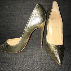 NIB Christian Louboutin So Kate 120 “Gold Nappa”